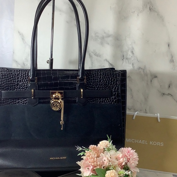 NWT-Michael Kors Hamilton XL Black Bag Tote